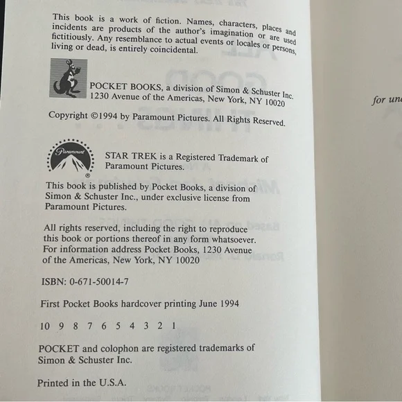 Star Trek Next Generation All Good Things Friedman First Edition 1994 - Picture 10 of 12